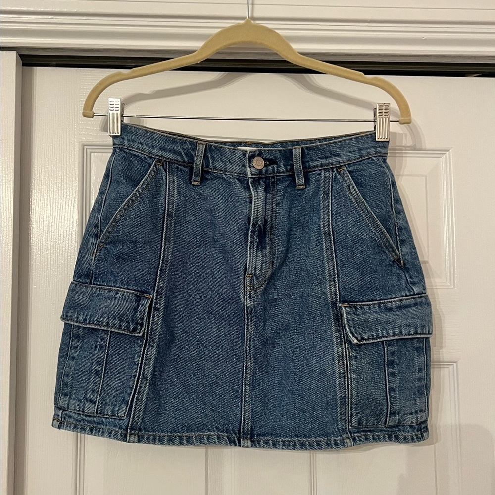 Pacsun cargo denim mini skirt.